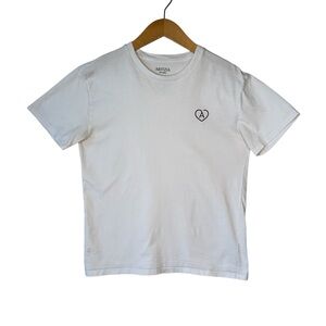 Aritzia White Crew Neck Short Sleeve T-Shirt Small